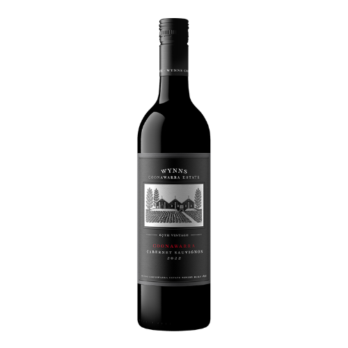 2022 Wynns Coonawarra Estate Black Label wine bottle on a white background