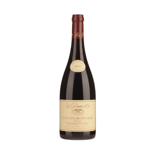 D. Pousse d'Or Volnay Clos des 60 Ouvrees 2022 Premier Cru Burgundy red wine bottle in white background