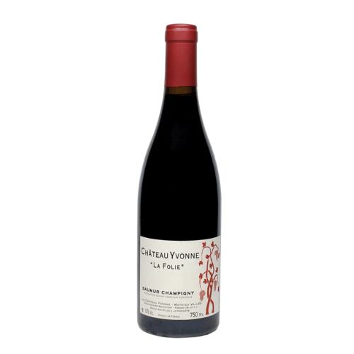 2023 Saumur Champigny La Folie wine bottle on a white background