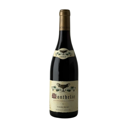2023 Coche Dury Monthelie wine bottle on a white background