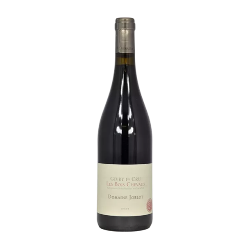 2023 Domaine Joblot Givry 1er Cru Clos Bois Chevaux wine bottle on a white background