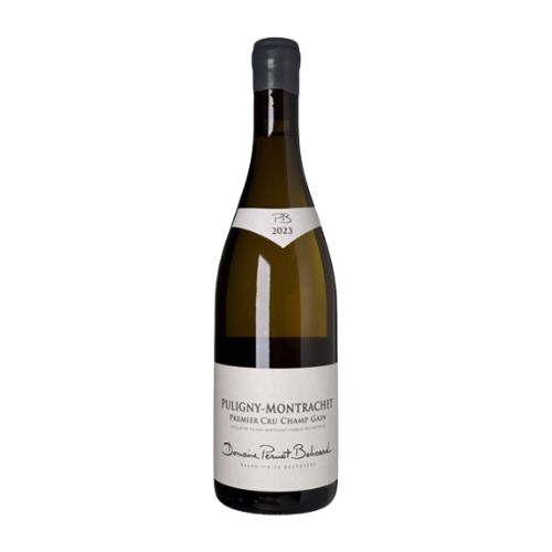 2023 Domaine Pernot Belicard Puligny 1er Cru Champs Gains wine bottle on a white background