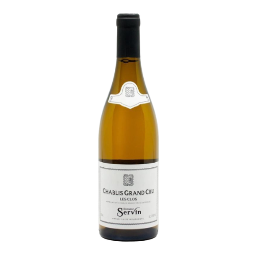 2023 Domaine Servin Chablis Grand Cru 'Les Clos' wine bottle on a white background