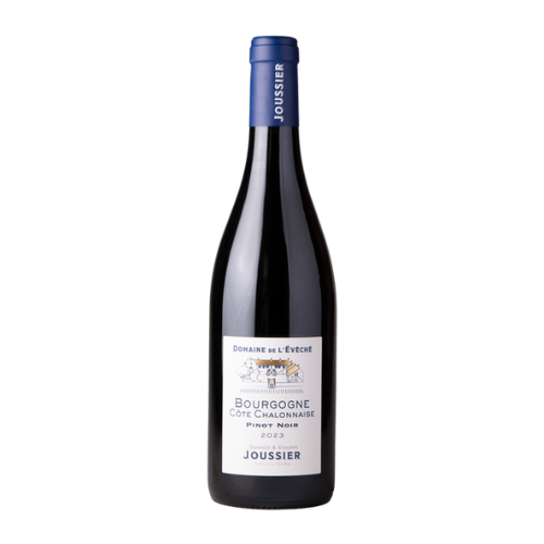 Domaine de l'Évêché Côte Chalonnaise Red 2023 wine bottle on a white background