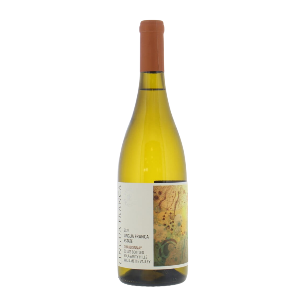 2023 Lingua Franca Estate Chardonnay in a white background