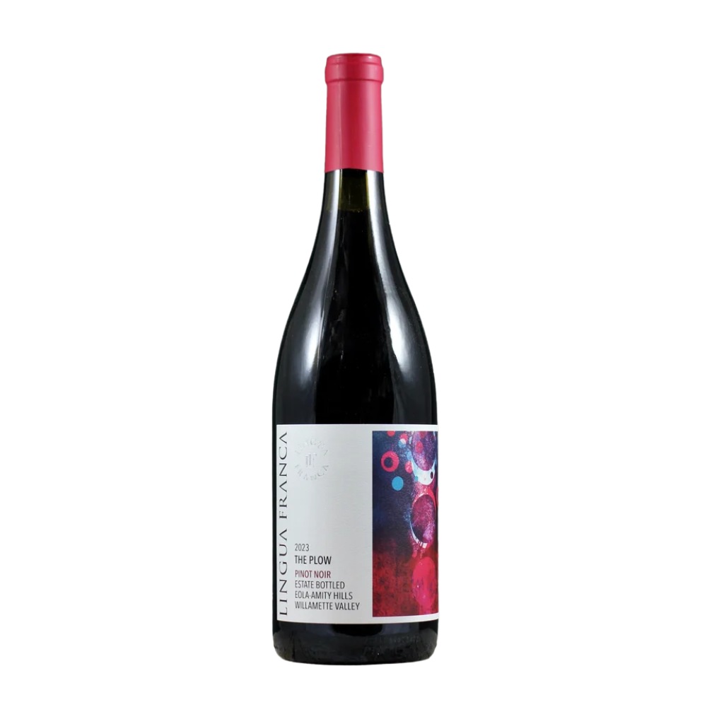 2023 Lingua Franca The Plow Pinot Noir in a white background