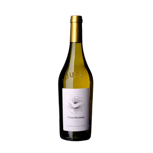 Marie-Pierre Chevassu-Fassenet Côtes du Jura Chardonnay 2023 wine bottle on a white background