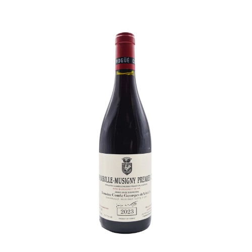 De Vogüé Chambolle-Musigny Premier Cru 2023 Burgundy red wine bottle in white background