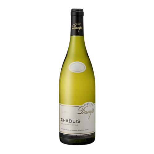 2024 Domaine Sebastien Dampt Chablis wine bottle on a white background