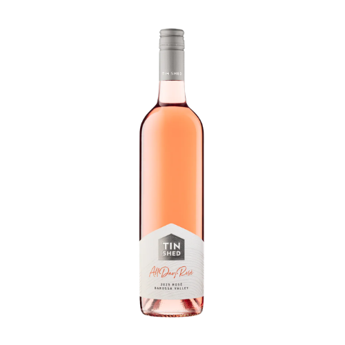 Tin Shed All Day Rosé 2025 rosé wine bottle on a white background