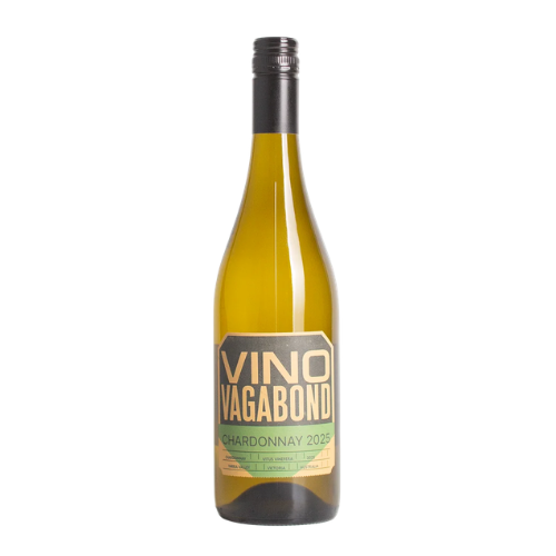 2025 Vino Vagabond Chardonnay in white background