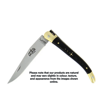 Folding knife Black compressed fabric handle High polish finish 9cm