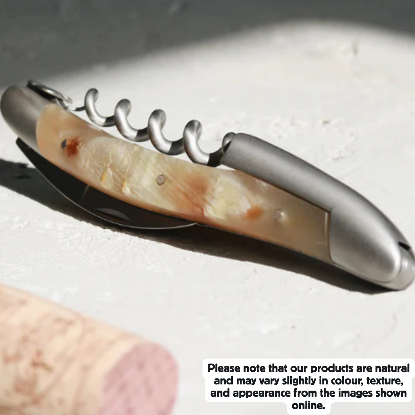 Sommelier knife Aubrac cow horn handle Satin finish