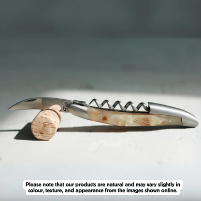 Sommelier knife Aubrac cow horn handle Satin finish