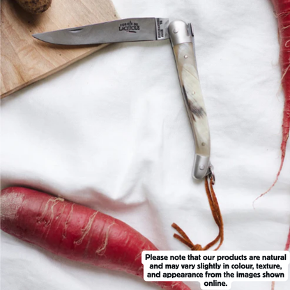 Folding knife Cow horn handle Satin finish 11cm