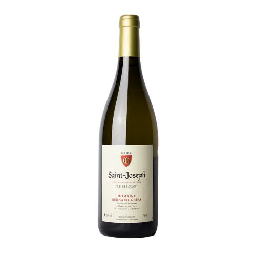 Bottle of 2021 Bernard Gripa Saint-Joseph Blanc ‘Berceau’ on a white background.
