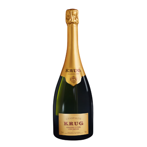 NV Krug Grande Cuvée 173 Champagne bottle on a white background.