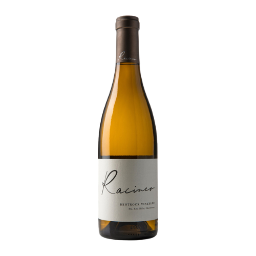 Racines Bentrock Chardonnay 2021 white wine bottle on a white background
