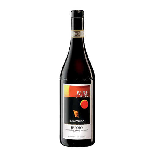 G.D. Vajra Albe Barolo 2021 Piedmont red wine bottle in white background