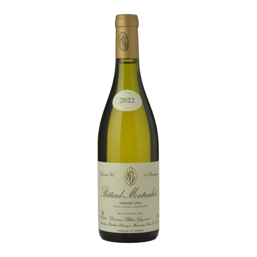 Blain-Gagnard Bâtard-Montrachet 2022 white wine bottle on a white background