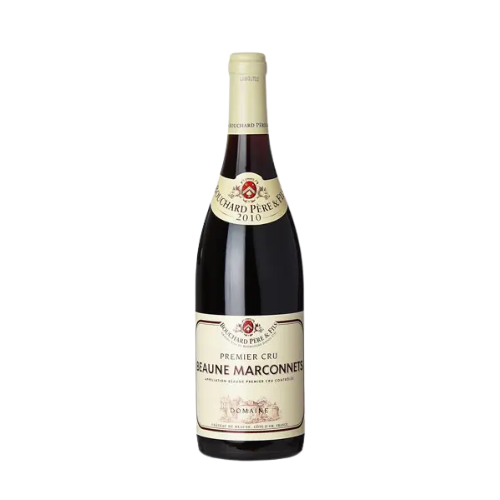 Bouchard Beaune Marconnets 2010 red wine bottle on a white background