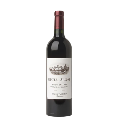 Château Ausone 2007 Saint-Émilion red wine bottle in white background
