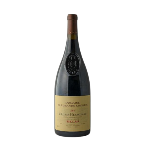 Delas Crozes-Hermitage Les Grands Chemins 2019 red wine magnum 1.5L in white background