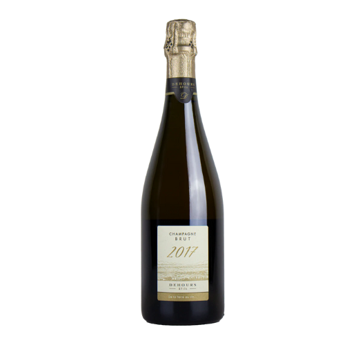 Dehours Millésime 2017 Champagne bottle on a white background