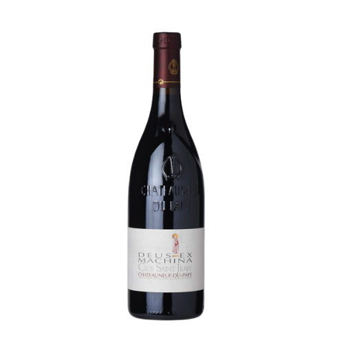Clos Saint Jean Châteauneuf-du-Pape Deus-Ex-Machina Rouge 2021 red wine bottle in white background