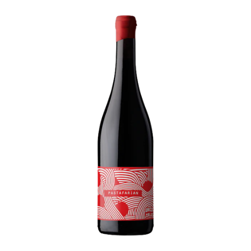 Unicorn Zelo Pastafarian Sangiovese red wine bottle in white background