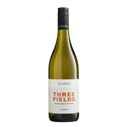 Juniper Three Fields Chardonnay 2023 white wine bottle