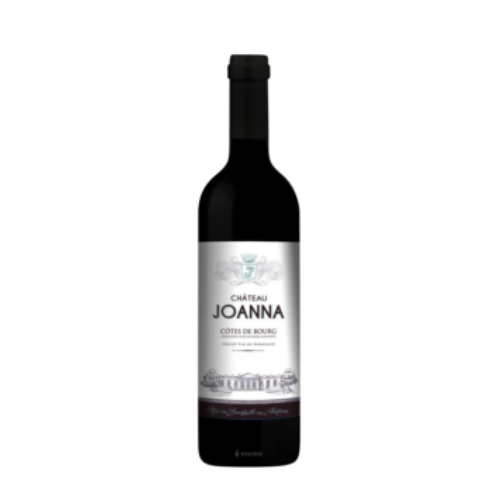 Château Joanna 2023 Côtes de Bordeaux red wine bottle in white background