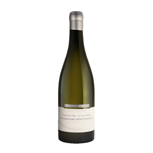 Bruno Colin Chassagne-Montrachet La Maltroie 2023 Premier Cru Burgundy white wine bottle in white background