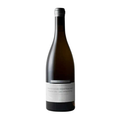 Bruno Colin Chassagne-Montrachet Les Chenevottes 2023 Premier Cru Burgundy white wine bottle in white background