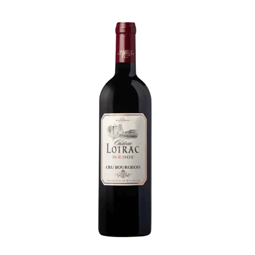 Château Loirac 2019 Médoc red wine bottle in white background