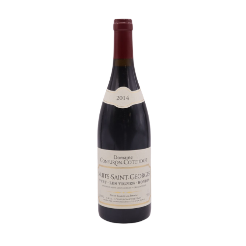 Confuron-Cotetidot Nuits-Saint-Georges Vignerondes 2014 Premier Cru Burgundy red wine bottle in white background