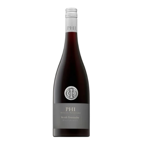 2019 PHI Syrah wine bottle on a white background
