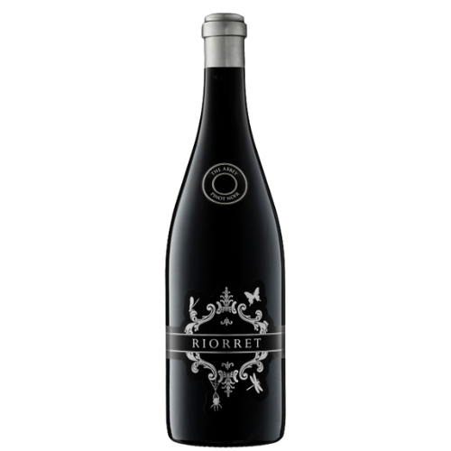 2021 Riorret The Abbey Pinot Noir wine bottle on a white background