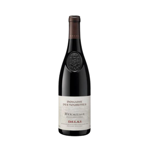 Delas Hermitage Domaine des Tourettes Rouge 2022 red wine bottle in white background