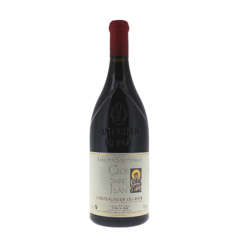 Clos Saint Jean Châteauneuf-du-Pape Sanctus Sanctorum 2017 red wine magnum 1.5L in white background