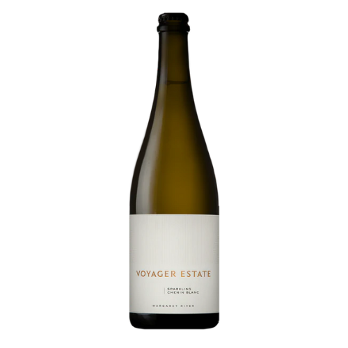 Voyager Estate Sparkling Chenin Blanc wine bottle on a white background
