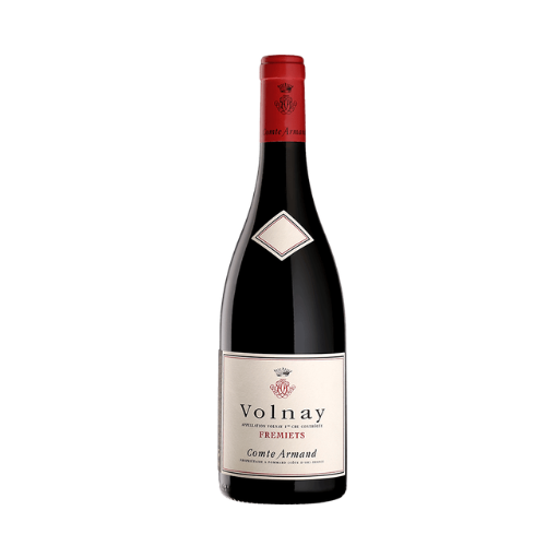 Comte Armand Volnay Les Fremiets 2021 Premier Cru Burgundy red wine bottle in white background