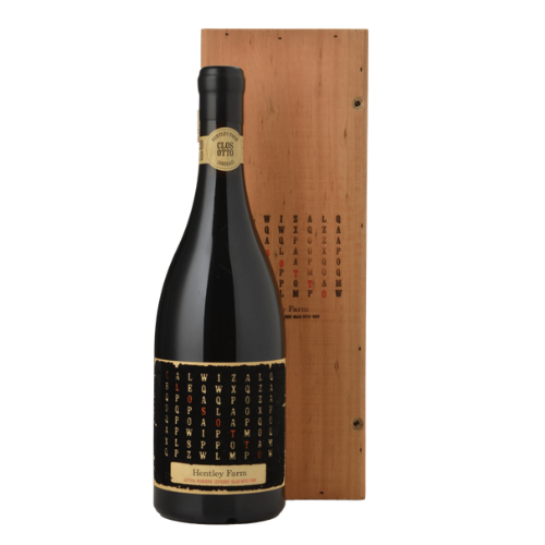Hentley Farm Clos Otto 2018 Barossa Valley red wine (wooden box)  in white background